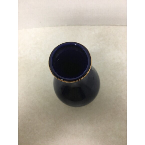 Kutani Small Cobalt Blue Vase ~ Made in Japan ~ Handcrafted ~ 4 1/2"H - Picture 4 of 6